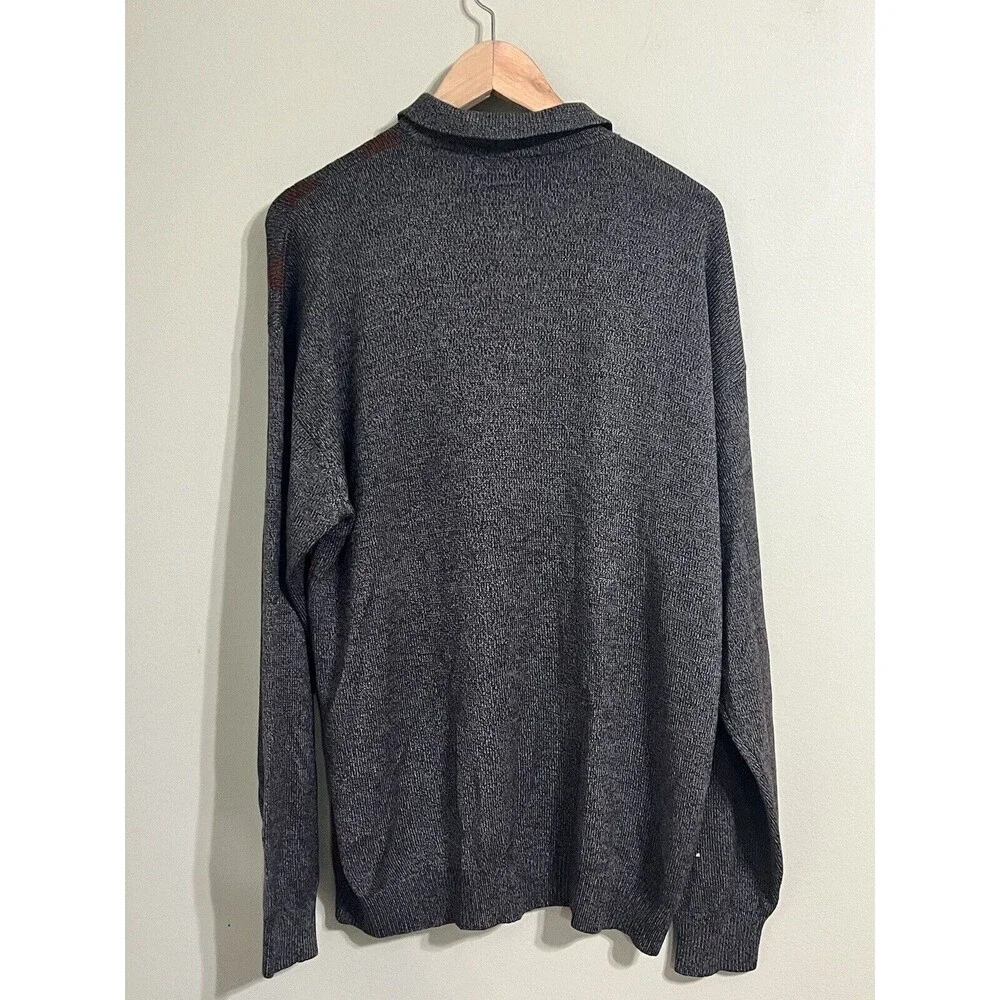 Barry Bricken Mens 100% Silk Long Sleeve Knit Collared Sweater Shirt Size XLarge - Picture 4 of 7